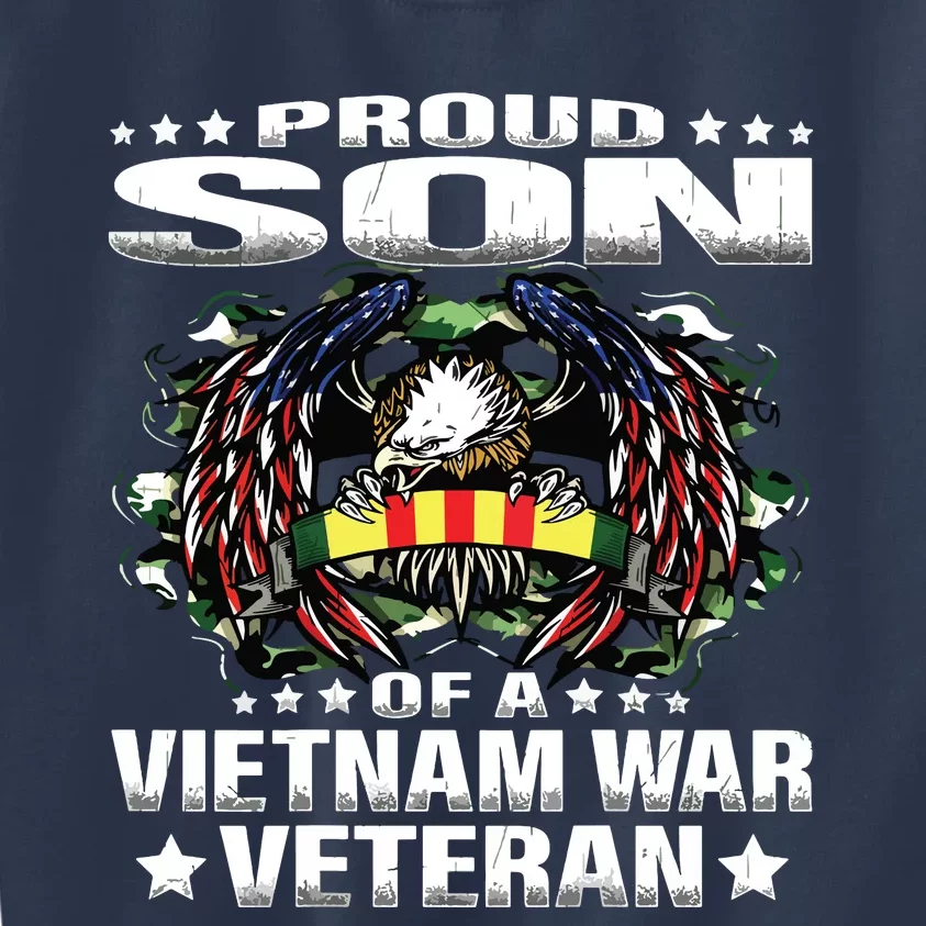 Proud Son Of A Vietnam War Veteran Military Vets Child Gift Kids Sweatshirt