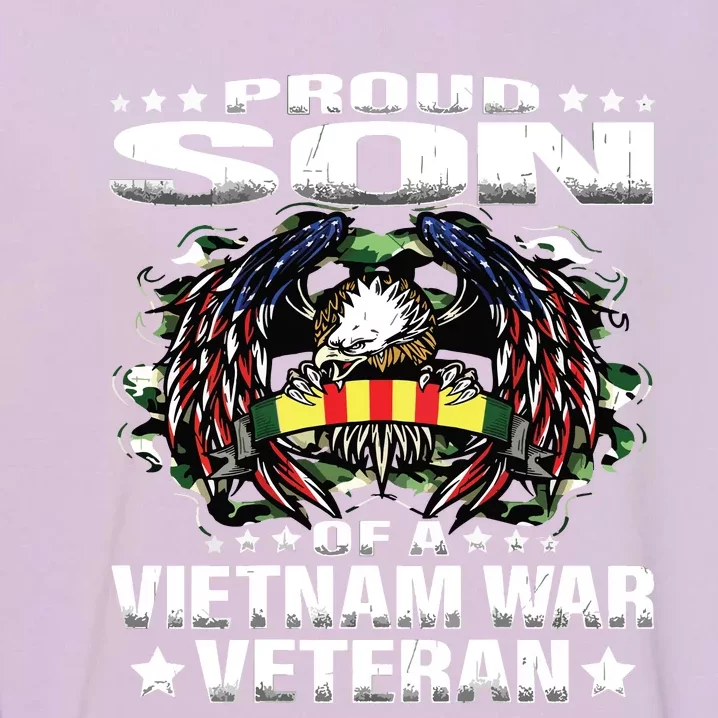 Proud Son Of A Vietnam War Veteran Military Vets Child Gift Garment-Dyed Sweatshirt