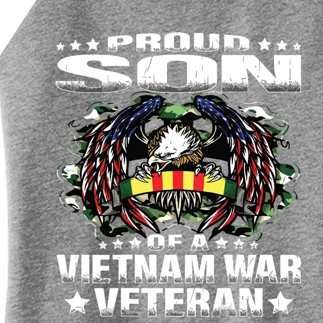 Proud Son Of A Vietnam War Veteran Military Vets Child Gift Women’s Perfect Tri Rocker Tank