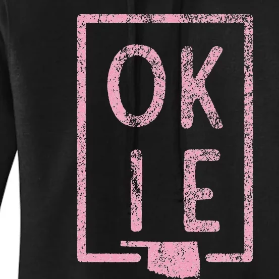 Pink State of Oklahoma Okie Women's Pullover Hoodie