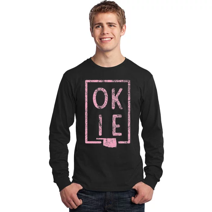 Pink State of Oklahoma Okie Tall Long Sleeve T-Shirt