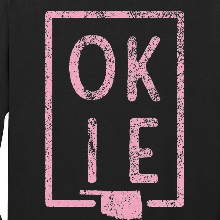 Pink State of Oklahoma Okie Tall Long Sleeve T-Shirt