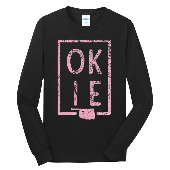 Pink State of Oklahoma Okie Tall Long Sleeve T-Shirt