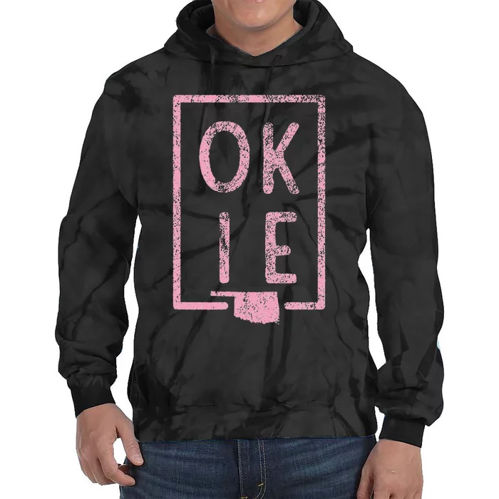 Pink State of Oklahoma Okie Tie Dye Hoodie