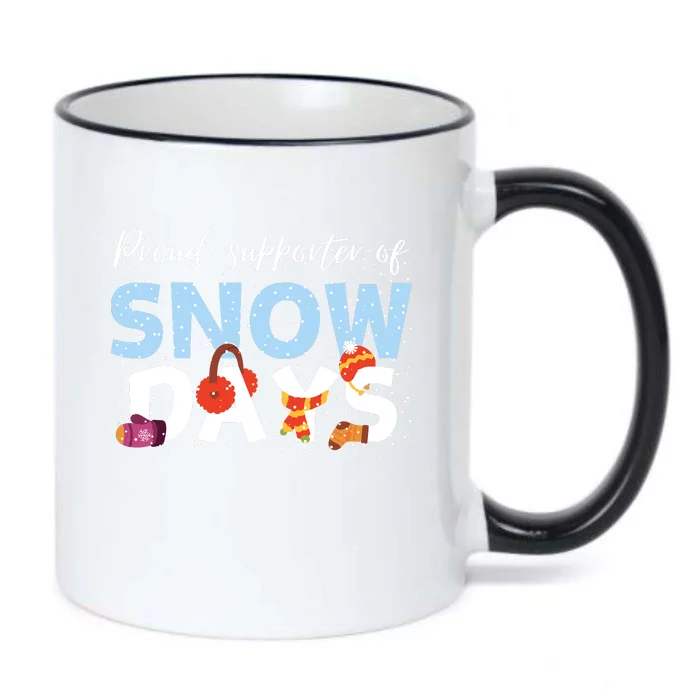 Proud Supporter Of Snow Days Funny Teacher Crew Black Color Changing Mug