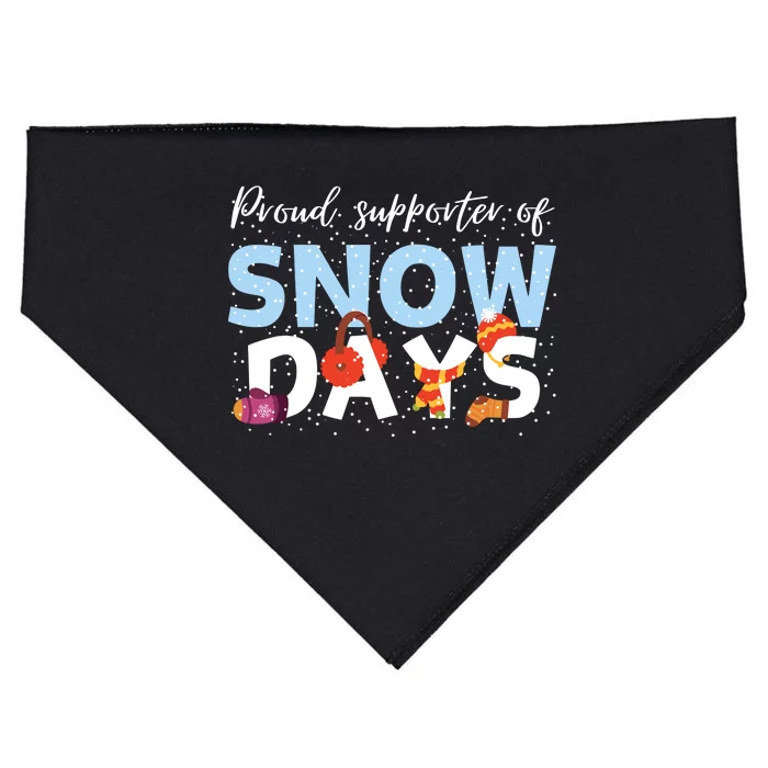 Proud Supporter Of Snow Days Funny Teacher Crew USA-Made Doggie Bandana