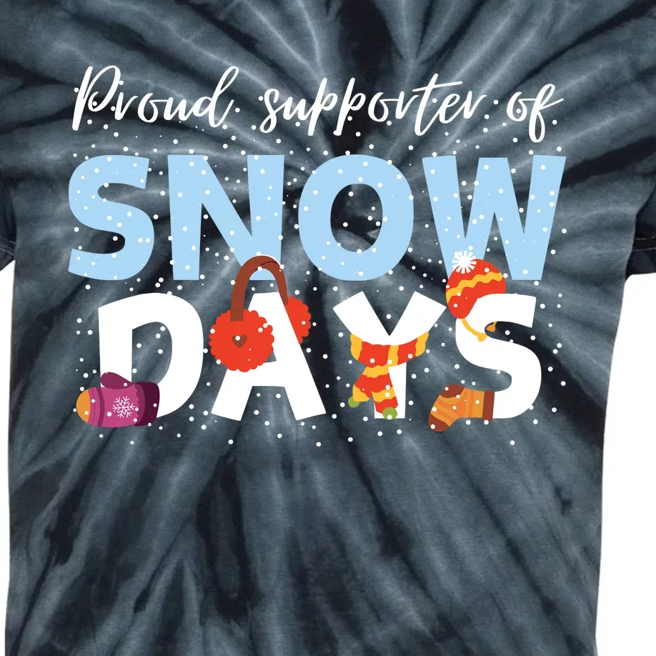 Proud Supporter Of Snow Days Funny Teacher Crew Kids Tie-Dye T-Shirt