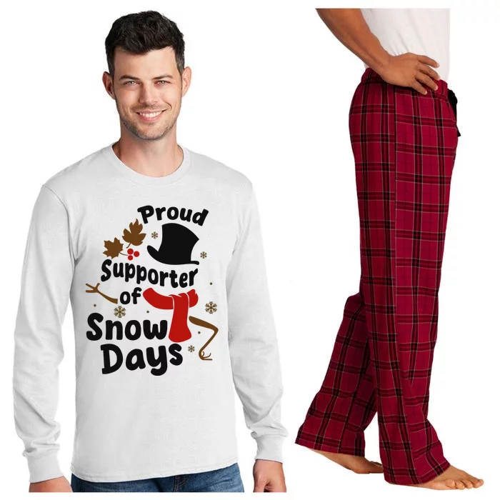 Proud Supporter Of Snow Days Funny Teacher Long Sleeve Pajama Set