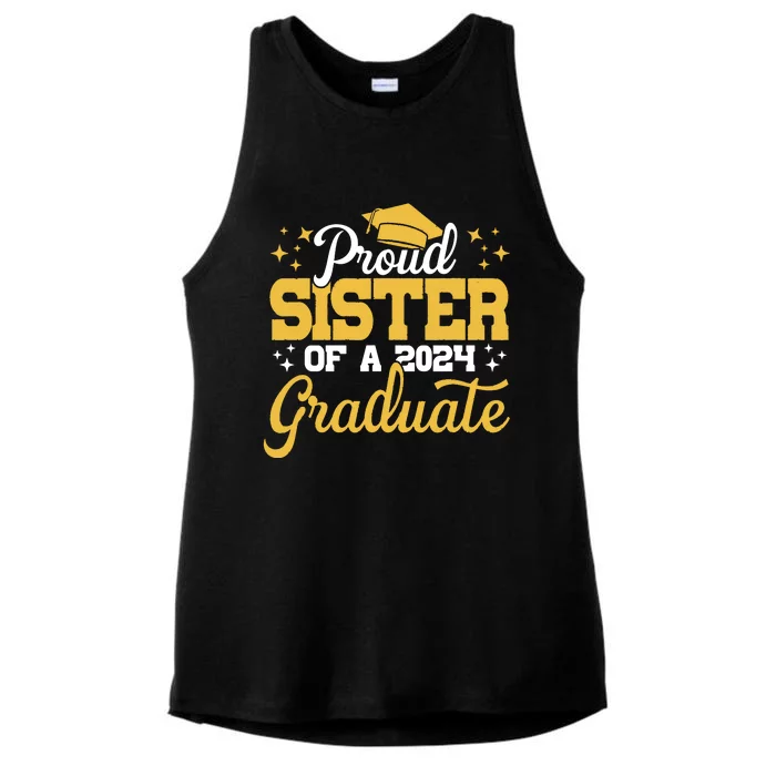 Proud Sister Of A Class Of 2024 Graduate Senior Sister 24 Ladies Tri-Blend Wicking Tank