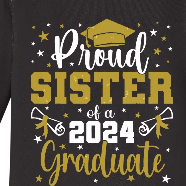 Proud Sister Of A Class Of 2024 Graduate Senior Graduation Baby Long Sleeve Bodysuit