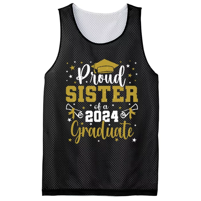 Proud Sister Of A Class Of 2024 Graduate Senior Graduation Mesh Reversible Basketball Jersey Tank