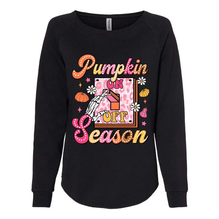 Pumpkin Season On Off Fall Vibes Womens California Wash Sweatshirt