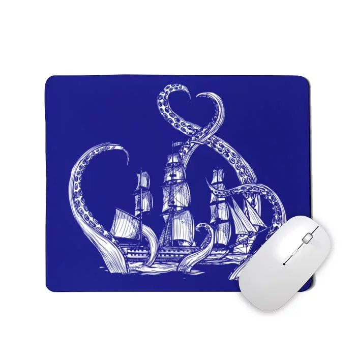 Pirate Ship Octopus Buccaneer Freebooter Crossed Bones Skull Gift Mousepad