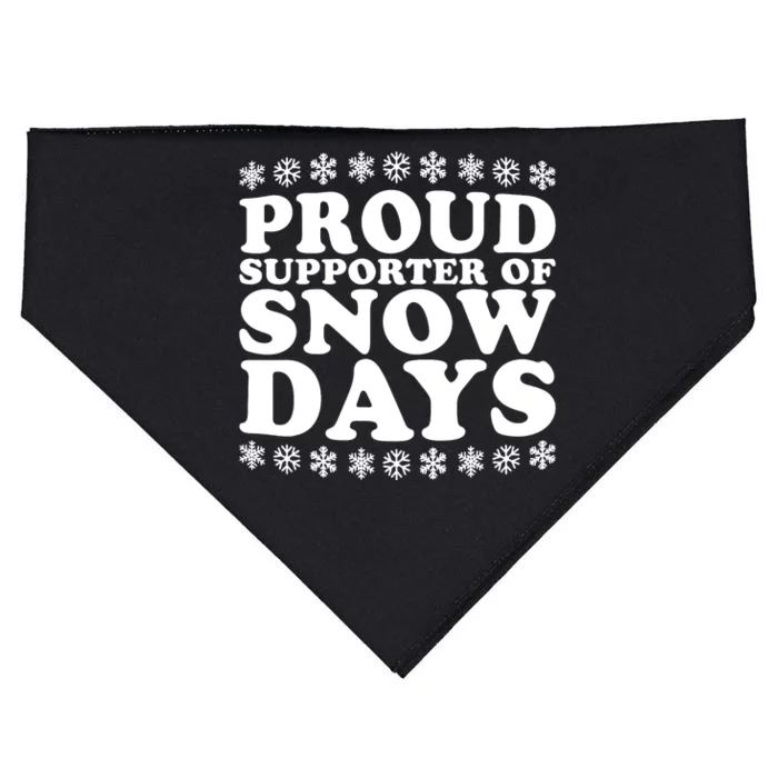 Proud Supporter Of Snow Days Funny Christmas Teacher Life USA-Made Doggie Bandana