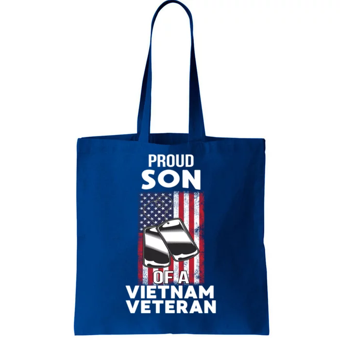 Proud Son Of A Vietnam Veteran Soldier Pride Veterans Day Funny Gift Tote Bag