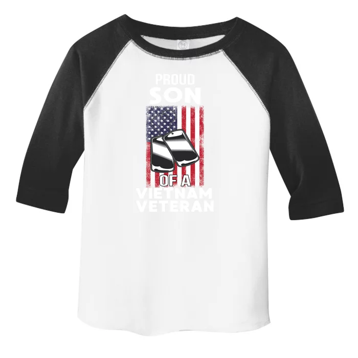 Proud Son Of A Vietnam Veteran Soldier Pride Veterans Day Funny Gift Toddler Fine Jersey T-Shirt