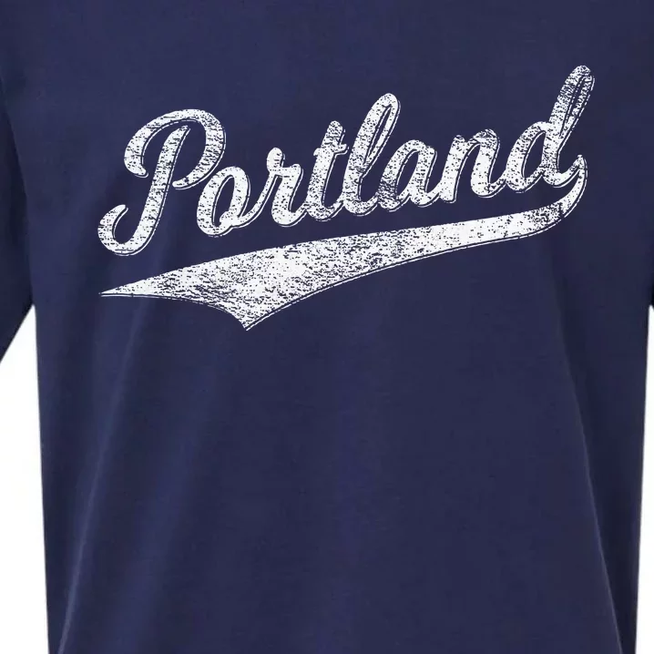 Portland State Of Oregon Baseball Script Flag Swoosh Sueded Cloud Jersey T-Shirt