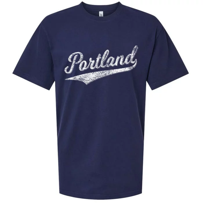 Portland State Of Oregon Baseball Script Flag Swoosh Sueded Cloud Jersey T-Shirt