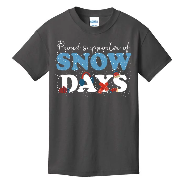 Proud Supporter Of Snow Days Funny Winter Kids T-Shirt