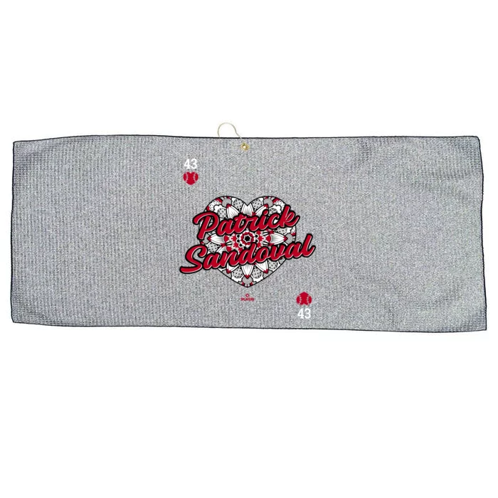 Patrick Sandoval Of Hearts Los Angeles Baseball Valentines Gift Large Microfiber Waffle Golf Towel