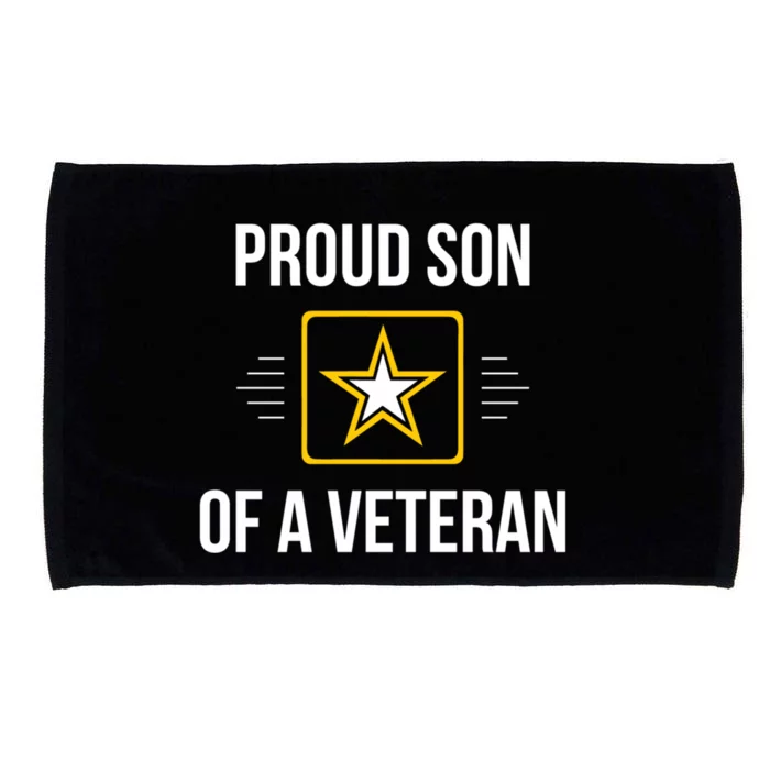 Proud Son Of A Veteran Funny Gift Microfiber Hand Towel