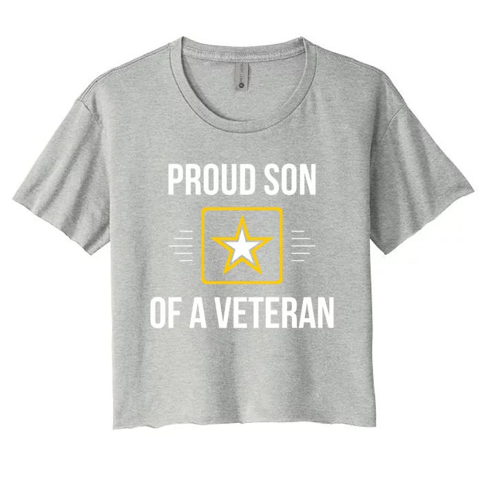 Proud Son Of A Veteran Funny Gift Women's Crop Top Tee