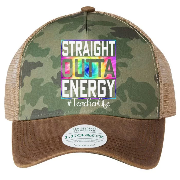 Paraprofessional Straight Outta Energy Teacher Life Gifts Legacy Tie Dye Trucker Hat