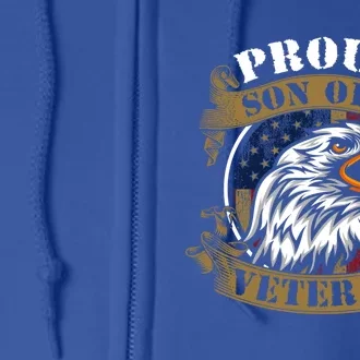 Proud Son Of A Veteran Meaningful Gift Full Zip Hoodie