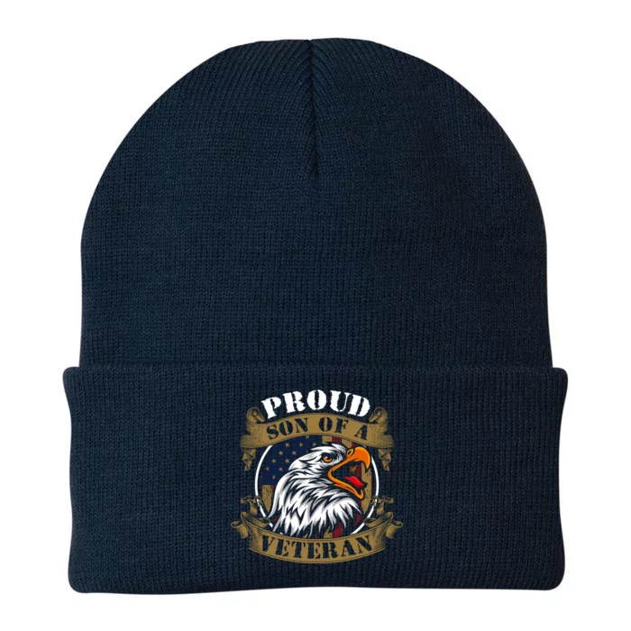 Proud Son Of A Veteran Meaningful Gift Knit Cap Winter Beanie