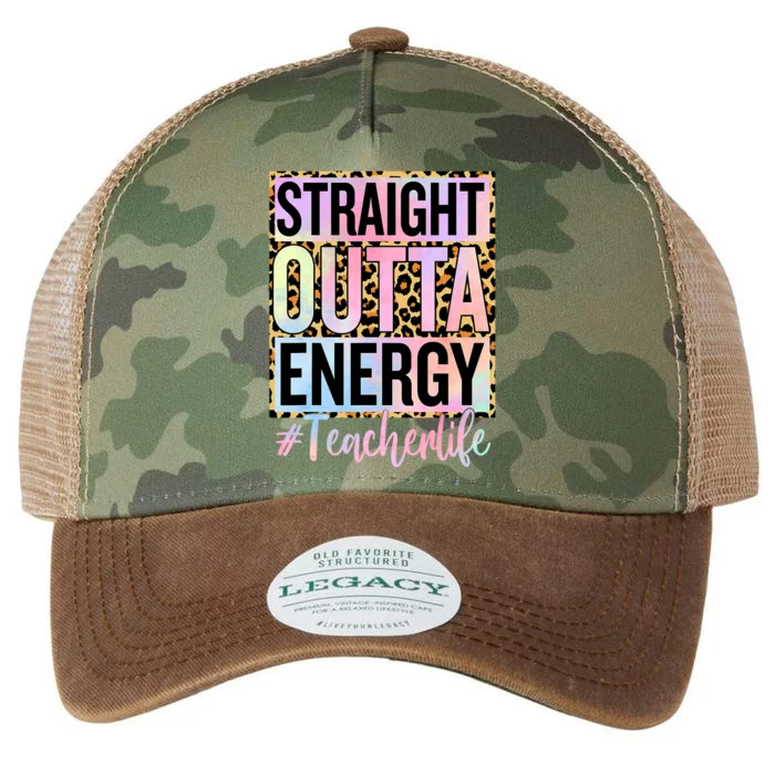 Paraprofessional Straight Outta Energy Teacher Life Gifts Legacy Tie Dye Trucker Hat