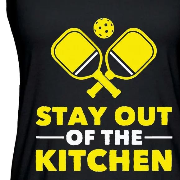 Pickleball Stay Out Of The Kitchen Ladies Essential Flowy Tank