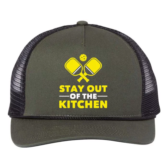 Pickleball Stay Out Of The Kitchen Retro Rope Trucker Hat Cap