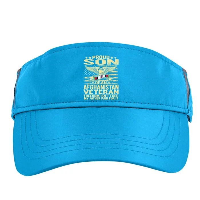 Proud Son Of An Afghanistan Veteran Cool Gift Freedom Isn't Free Cool Gift Adult Drive Performance Visor