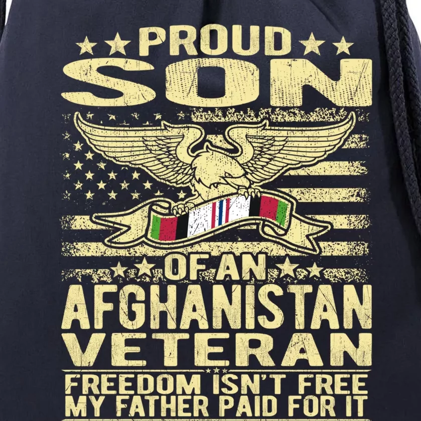 Proud Son Of An Afghanistan Veteran Cool Gift Freedom Isn't Free Cool Gift Drawstring Bag