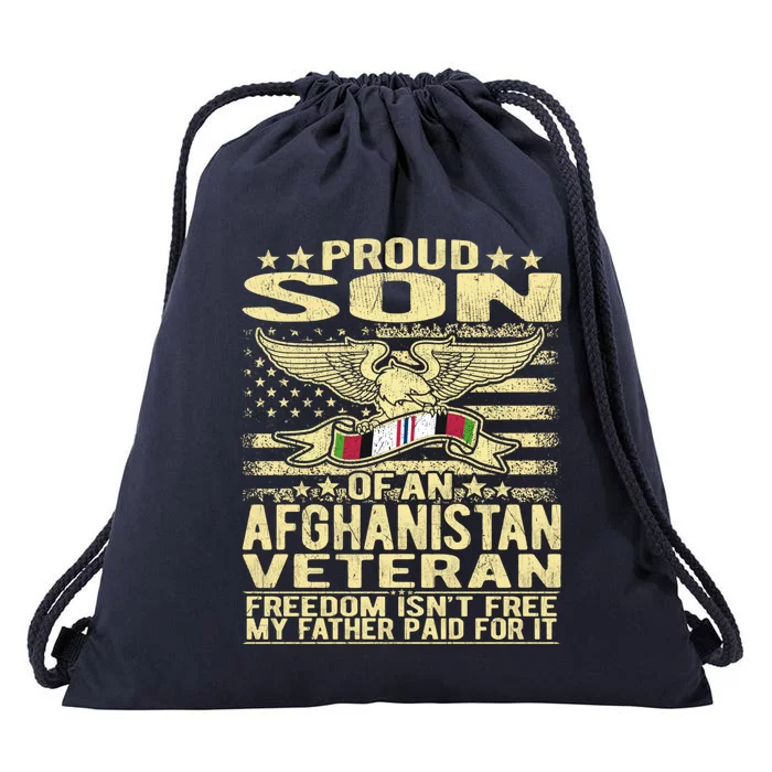 Proud Son Of An Afghanistan Veteran Cool Gift Freedom Isn't Free Cool Gift Drawstring Bag