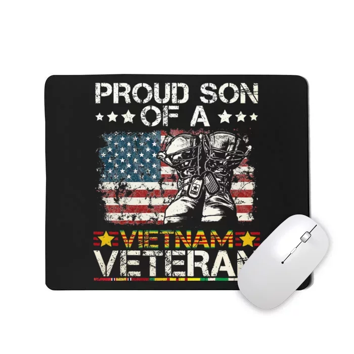 Proud Son Of Vietnam Veteran US Flag Mousepad