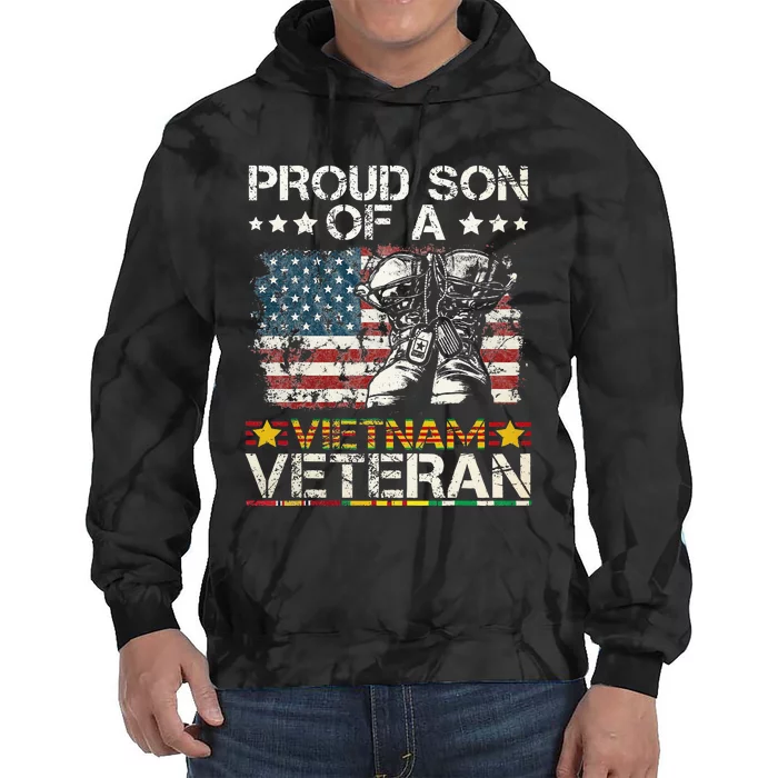 Proud Son Of Vietnam Veteran US Flag Tie Dye Hoodie