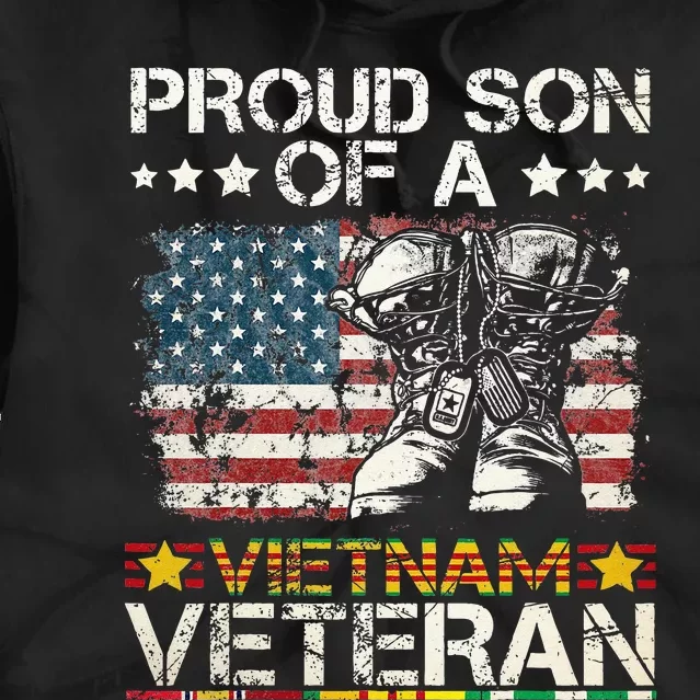 Proud Son Of Vietnam Veteran US Flag Tie Dye Hoodie