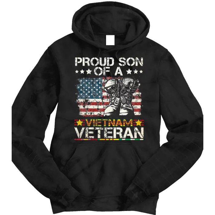 Proud Son Of Vietnam Veteran US Flag Tie Dye Hoodie