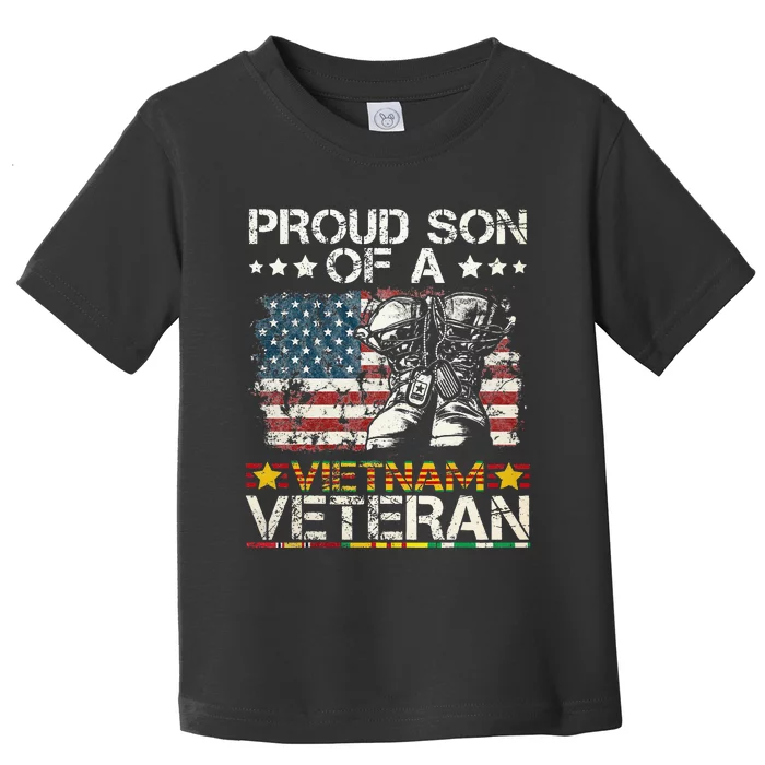 Proud Son Of Vietnam Veteran US Flag Toddler T-Shirt