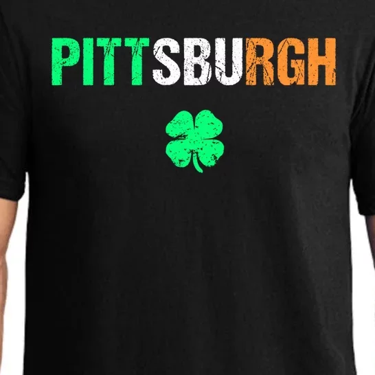 Pittsburgh Saint Patrick's Day Gift Saint Pattys Day Tee Gift Pajama Set