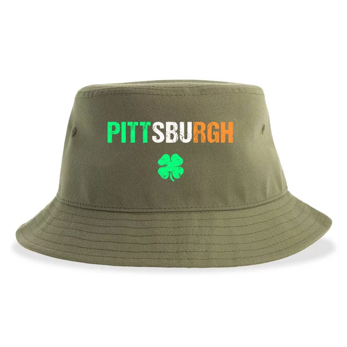 Pittsburgh Saint Patrick's Day Gift Saint Pattys Day Tee Gift Sustainable Bucket Hat