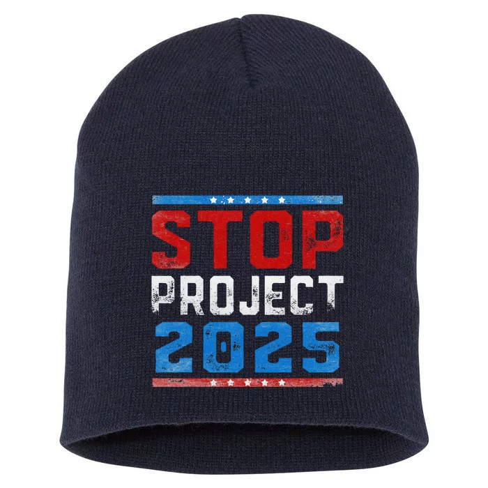 Prodemocracy Stop Project 2025 Presidential Election 2024 Short Acrylic Beanie