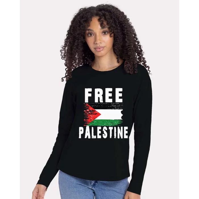 Palestine Strong . Womens Cotton Relaxed Long Sleeve T-Shirt