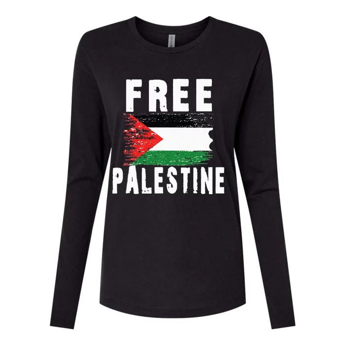 Palestine Strong . Womens Cotton Relaxed Long Sleeve T-Shirt