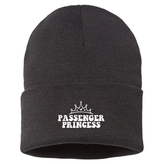 Passenger Seat Princess funny girlfriend Sustainable Knit Beanie