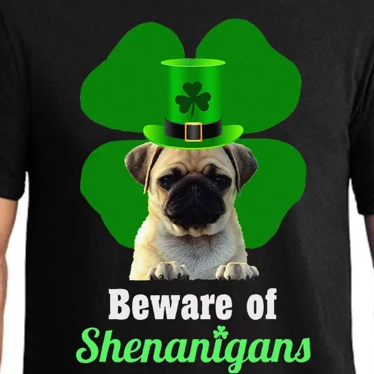 Pugs St. Patrick's Day Hat Funny Shenanigans Tee Pajama Set