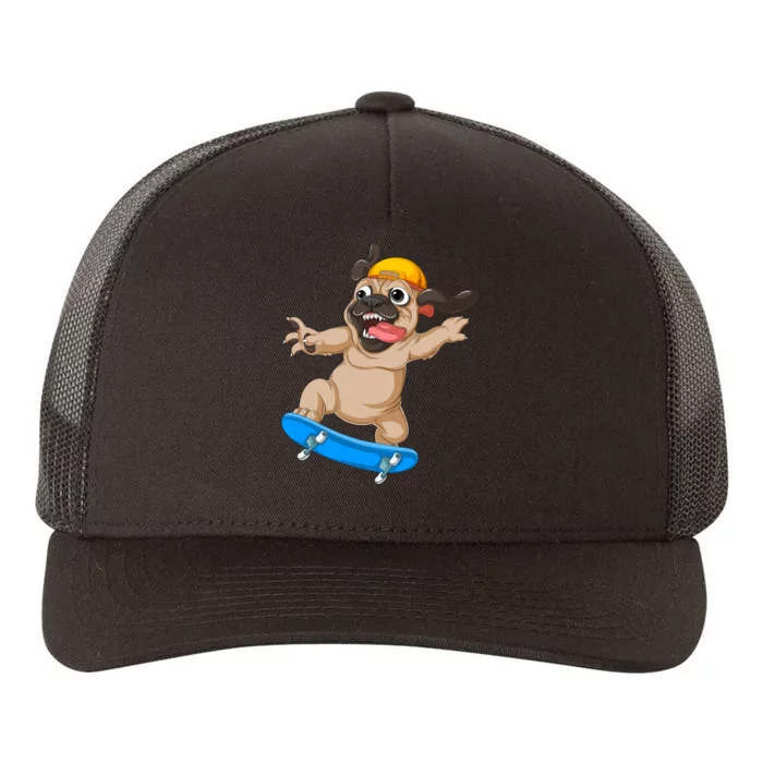 Pug Skateboarding Yupoong Adult 5-Panel Trucker Hat