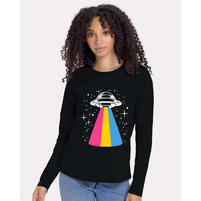 Pan Spaceship Pansexual Pride Lgbt Lgbtq Month Womens Cotton Relaxed Long Sleeve T-Shirt