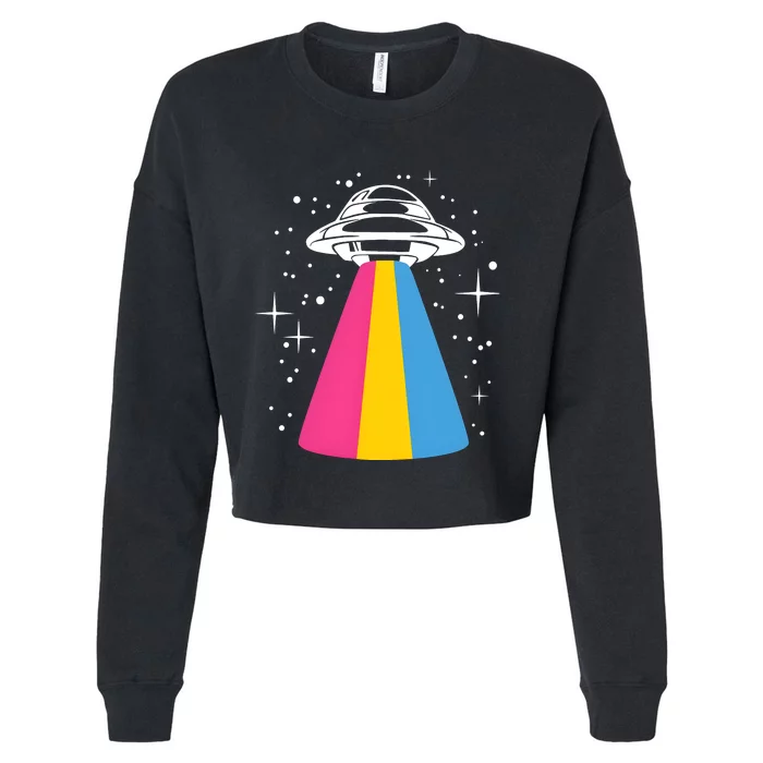 Pan Spaceship Pansexual Pride Lgbt Lgbtq Month Cropped Pullover Crew